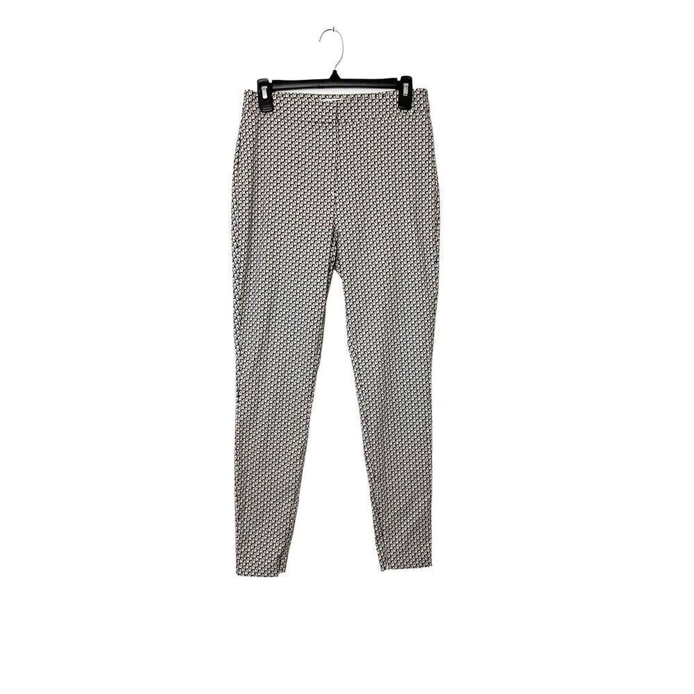 Reiss Gio Jacquard Patterned Slim Skinny Zip‎ Hem Trouser Pants Size 6